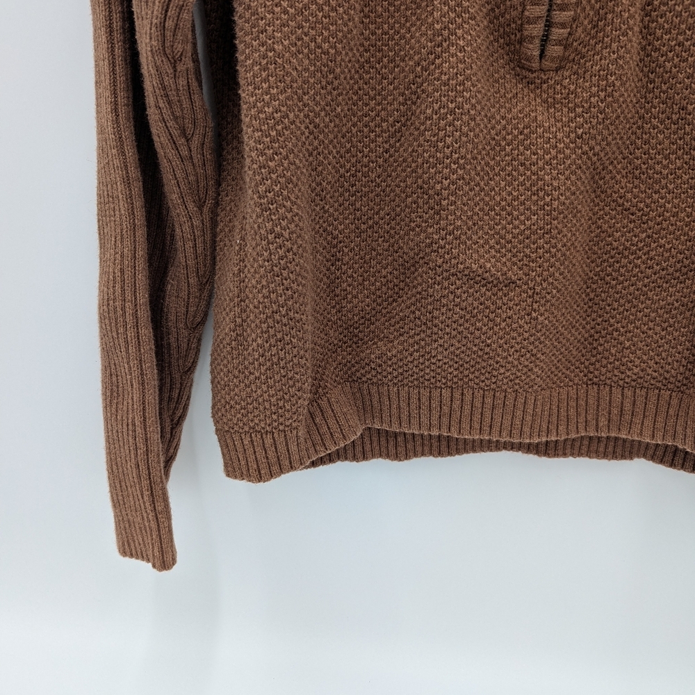 Woolrich Brown Quarter Zip Knit Sweater Pullover Earth Tone Outdoor Women's L - Picture 10 of 13